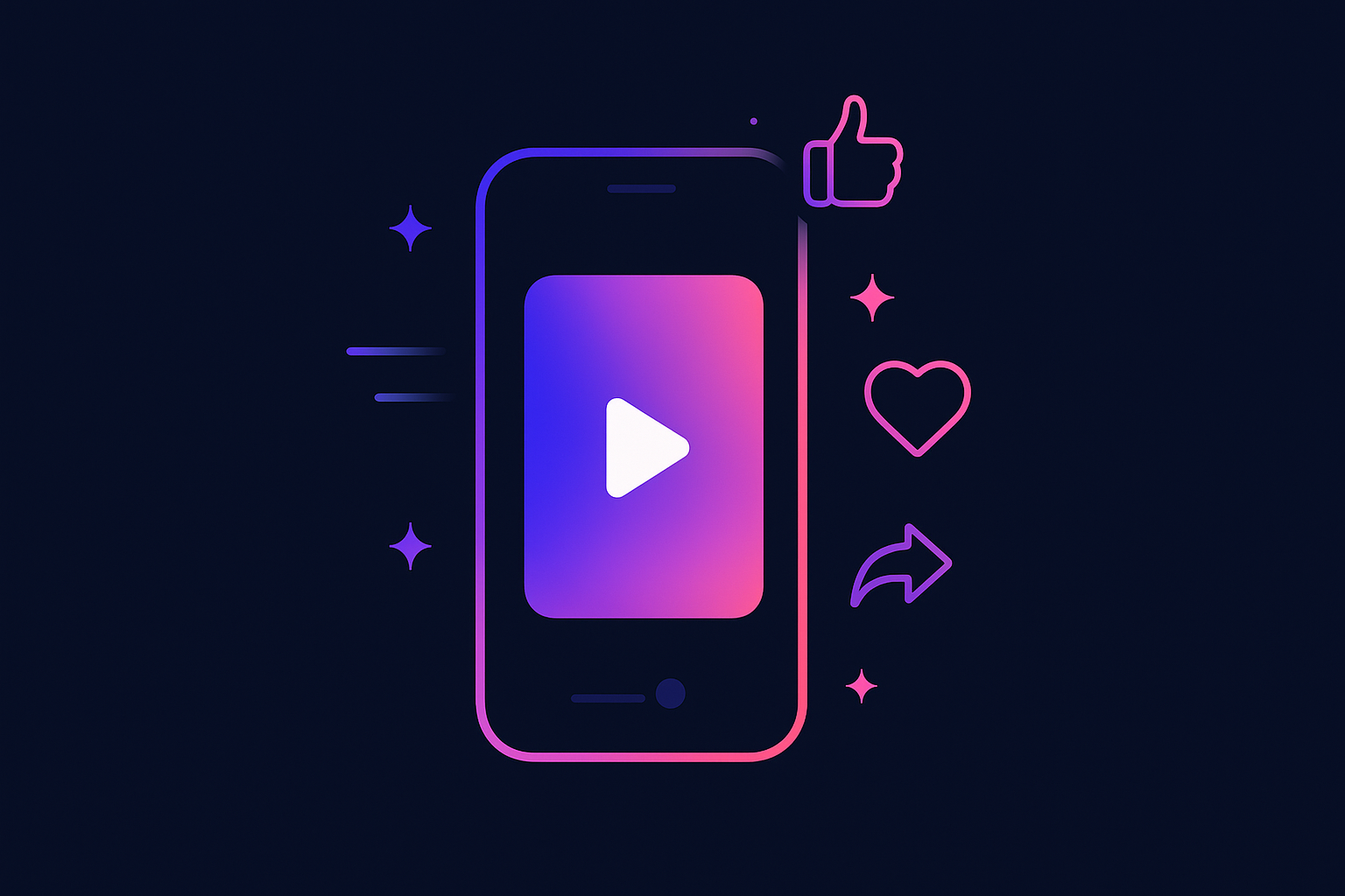 A smartphone showing a finished reel ready to share to social platforms